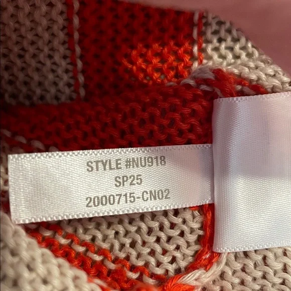 Madewell NU918 Linen Drop Shoulder Striped Lightweight Open Weave Sweater Large - Picture 7 of 7